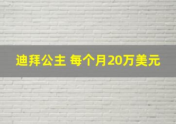 迪拜公主 每个月20万美元